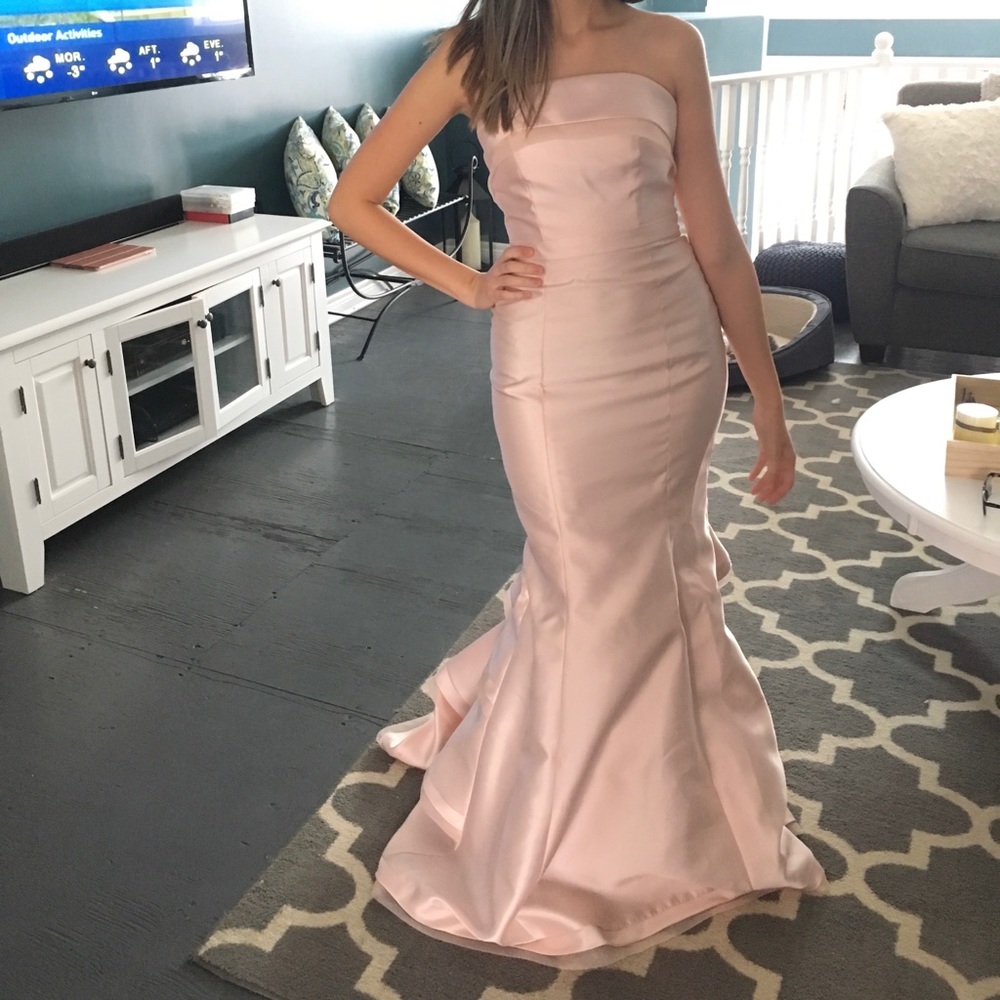 Elegant Strapless Pink Dress